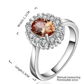 FASHIONABLE ROUND EMBELLISHED RHINESTONE WOMEN'S RING (COLORFUL)