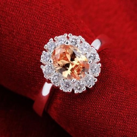 FASHIONABLE ROUND EMBELLISHED RHINESTONE WOMEN'S RING (COLORFUL)