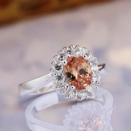 FASHIONABLE ROUND EMBELLISHED RHINESTONE WOMEN'S RING (COLORFUL)
