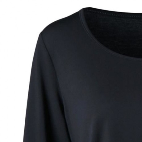 PLUS SIZE TWO TONE ASYMMETRIC T-SHIRT (WHITE AND BLACK)