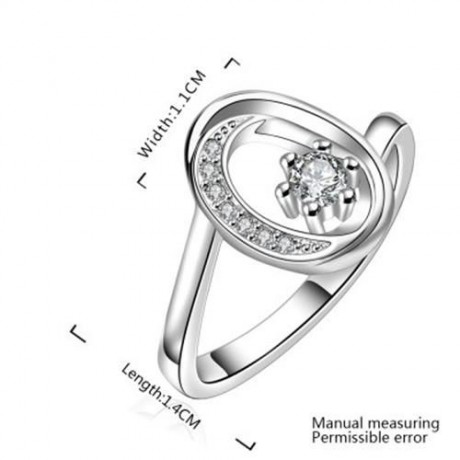 STYLISH LETTER RHINESTONE GLITTER HOLLOW OUT RING FOR WOMEN (WHITE)