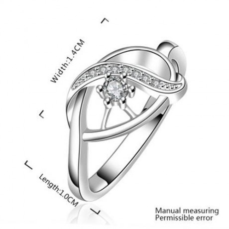 CLASSIC SPLICED HOLLOW OUT EMBELLISHED RING FOR WOMEN (WHITE)