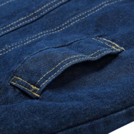 FEMALE WINTER THICKEN TURN-OVER COLLAR FLEECES DENIM COAT (DEEP BLUE)