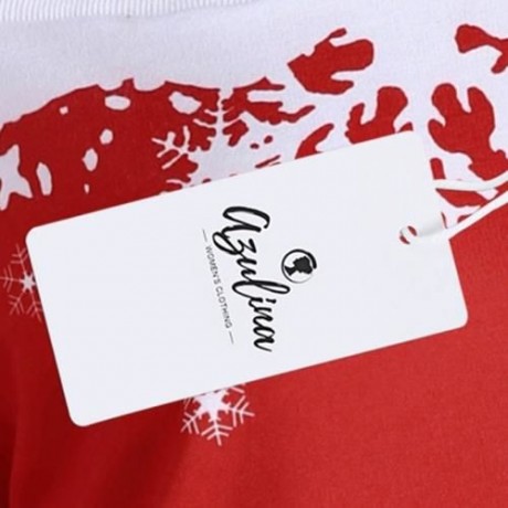 PLUS SIZE ONE SHOULDER CHRISTMAS SNOWFLAKE SWEATSHIRT (RED)