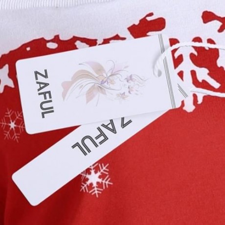 PLUS SIZE ONE SHOULDER CHRISTMAS SNOWFLAKE SWEATSHIRT (RED)
