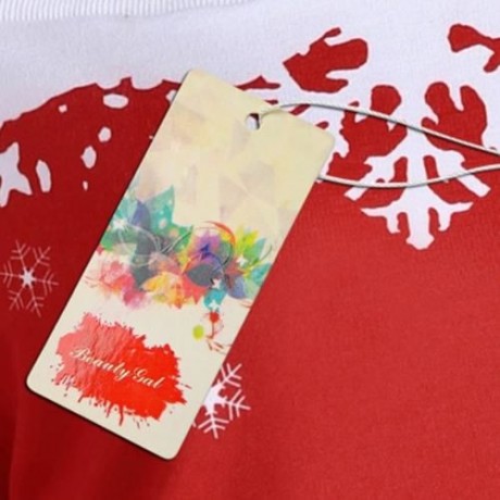 PLUS SIZE ONE SHOULDER CHRISTMAS SNOWFLAKE SWEATSHIRT (RED)