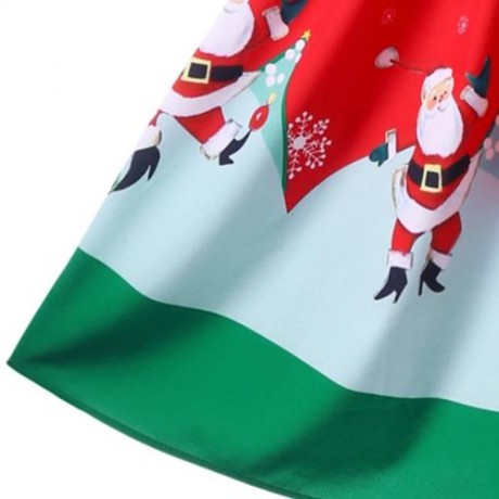CHRISTMAS PLUS SIZE MIDI SWING SKIRT (RED)