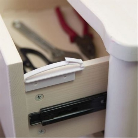 4pcs Children Protection Invisible Latch Drawer Lock (WHITE)