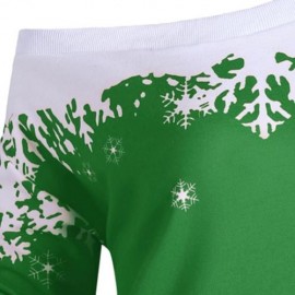 PLUS SIZE ONE SHOULDER CHRISTMAS SNOWFLAKE SWEATSHIRT (GREEN)