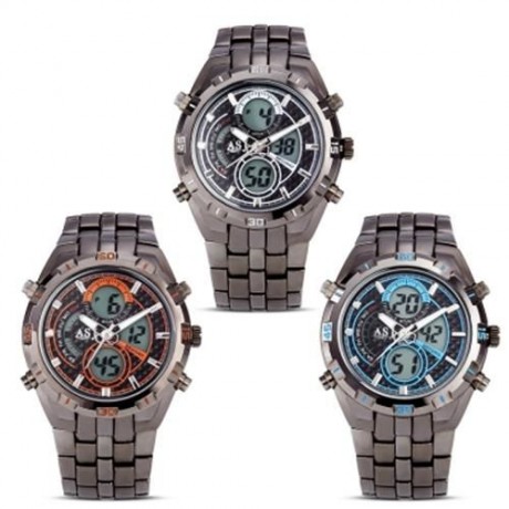 ASJ B897 DUAL MOVT SPORTS LED MALE WATCH (BLUE)