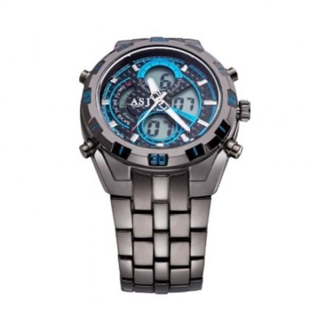 ASJ B897 DUAL MOVT SPORTS LED MALE WATCH (BLUE)