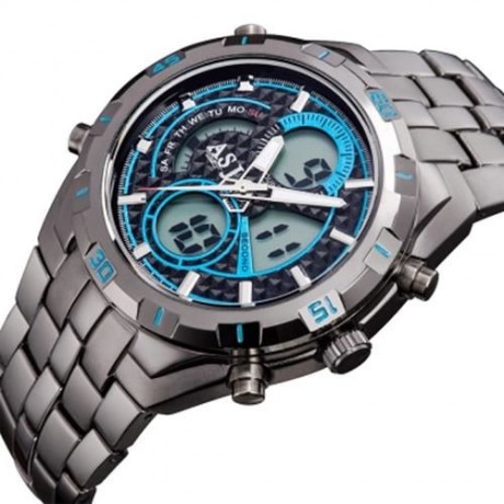 ASJ B897 DUAL MOVT SPORTS LED MALE WATCH (BLUE)