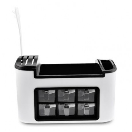 Multifunctional Kitchen Cruet Storage Rack Knife Holder (WHITE)