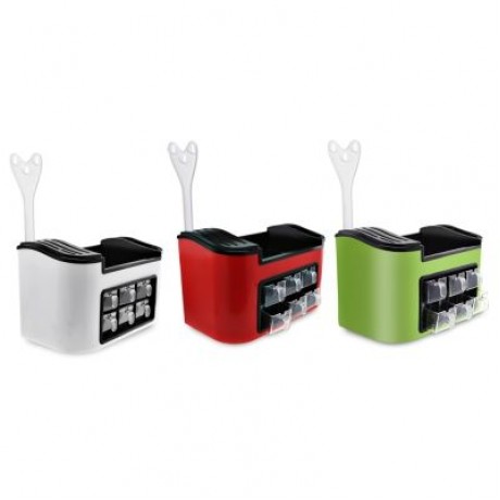 Multifunctional Kitchen Cruet Storage Rack Knife Holder (WHITE)