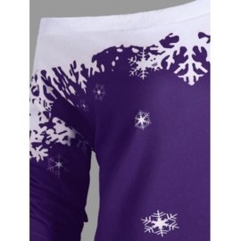 PLUS SIZE ONE SHOULDER CHRISTMAS SNOWFLAKE SWEATSHIRT (PURPLE)