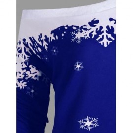 PLUS SIZE ONE SHOULDER CHRISTMAS SNOWFLAKE SWEATSHIRT (BLUE)