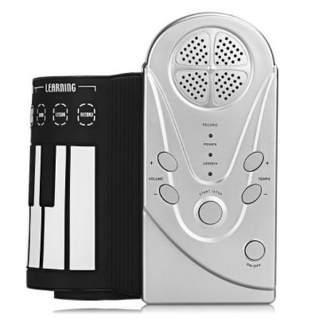 49 KEYS PORTABLE ELECTRIC SILICONE ROLL-UP KEYBOARD PIANO (BLACK AND GREY)