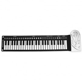 49 KEYS PORTABLE ELECTRIC SILICONE ROLL-UP KEYBOARD PIANO (BLACK AND GREY)