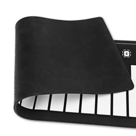 49 KEYS PORTABLE ELECTRIC SILICONE ROLL-UP KEYBOARD PIANO (BLACK AND GREY)