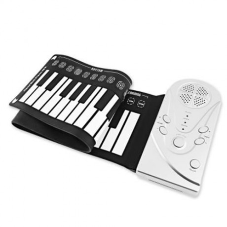 49 KEYS PORTABLE ELECTRIC SILICONE ROLL-UP KEYBOARD PIANO (BLACK AND GREY)