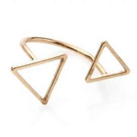 TRENDY LAYERED OPENWORK TRIANGLE RING FOR WOMEN (GOLDEN)