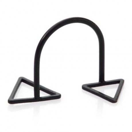 TRENDY LAYERED OPENWORK TRIANGLE RING FOR WOMEN (BLACK)
