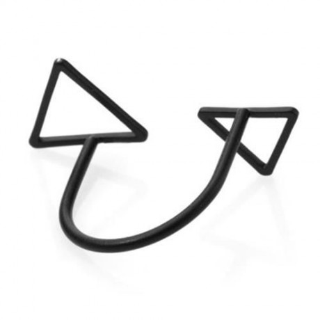 TRENDY LAYERED OPENWORK TRIANGLE RING FOR WOMEN (BLACK)