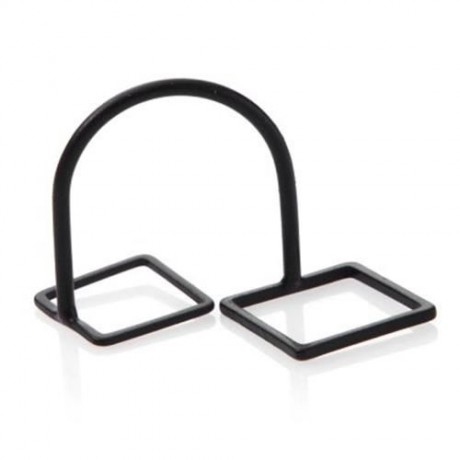 STYLISH LAYERED OPENWORK SQUARE DESIGN RING FOR WOMEN (BLACK)