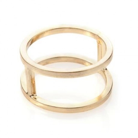 STYLISH OPENWORK LAYERED ROUND RING FOR WOMEN (GOLDEN)