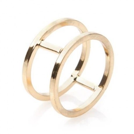 STYLISH OPENWORK LAYERED ROUND RING FOR WOMEN (GOLDEN)