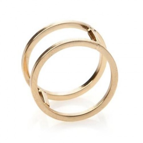 STYLISH OPENWORK LAYERED ROUND RING FOR WOMEN (GOLDEN)