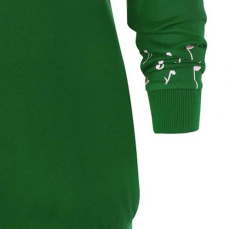 CHRISTMAS PLUS SIZE SNOWMAN OFF THE SHOULDER SWEATSHIRT (GREEN)