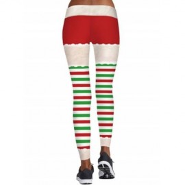 CHRISTMAS STRIPED BERRY PRINT SKINNY LEGGINGS (COLORMIX)