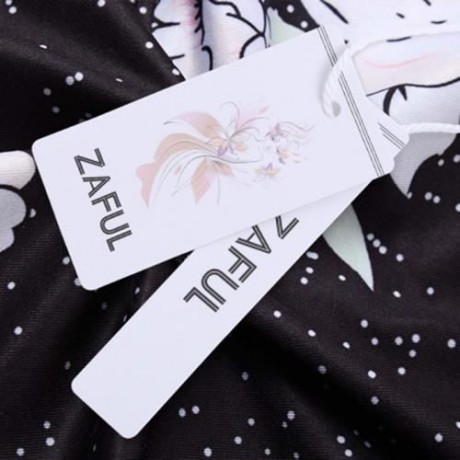 TRENDY MID WAIST FLORAL PRINT SPLICED SKINNY WOMEN YOGA PANTS (BLACK)