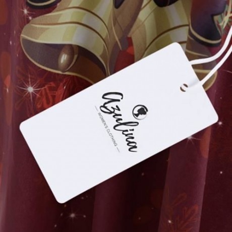 MERRY CHRISTMAS BELL PRINT ASYMMETRICAL PLUS SIZE T-SHIRT (WINE RED)