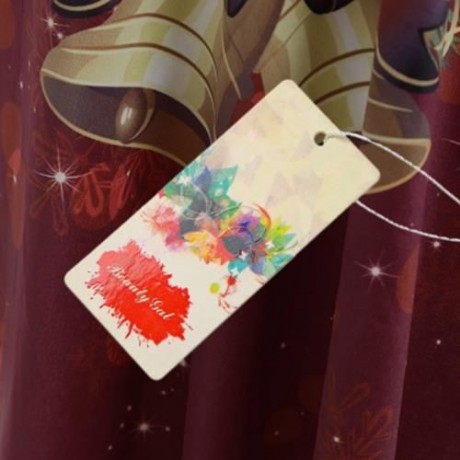 MERRY CHRISTMAS BELL PRINT ASYMMETRICAL PLUS SIZE T-SHIRT (WINE RED)