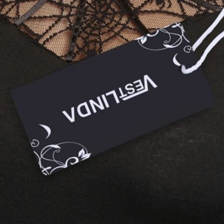 PLUS SIZE SPIDER NET LACE INSERT HALTER TOP (BLACK)