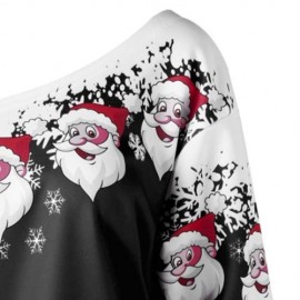 CHRISTMAS PLUS SIZE SANTA CLAUS SKEW COLLAR SWEATSHIRT (BLACK)