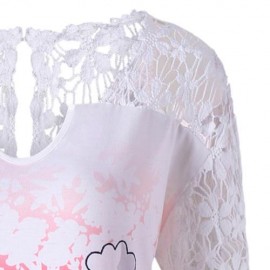 CHRISTMAS PLUS SIZE LACE TRIM SANTA CLAUS T-SHIRT (RED)