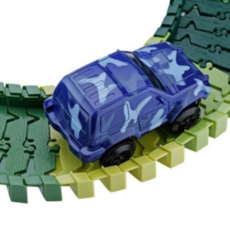 YALONGFA NO.358 96PCS RACE TRACK ASSEMBLY (ARMY GREEN)