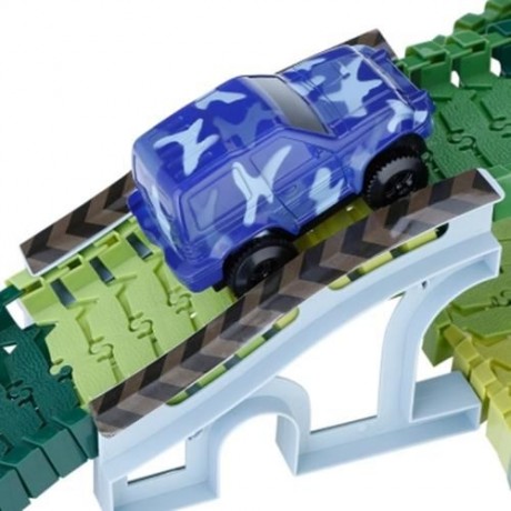 YALONGFA NO.358 96PCS RACE TRACK ASSEMBLY (ARMY GREEN)
