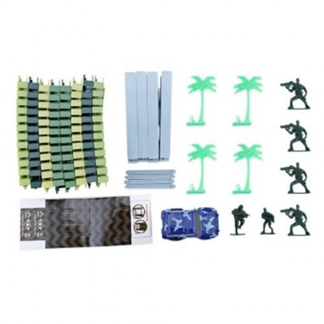 YALONGFA NO.358 96PCS RACE TRACK ASSEMBLY (ARMY GREEN)