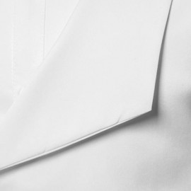 FAUX TWINSET DOUBLE BREASTED ASYMMETRIC SHIRT (WHITE)