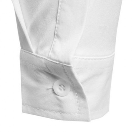 FAUX TWINSET DOUBLE BREASTED ASYMMETRIC SHIRT (WHITE)