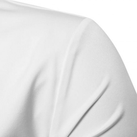 FAUX TWINSET DOUBLE BREASTED ASYMMETRIC SHIRT (WHITE)