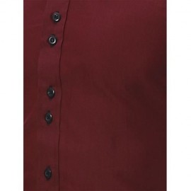 BUTTON DOWN DOUBLE LAYER COLLAR SHIRT (WINE RED)