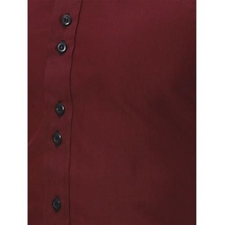 BUTTON DOWN DOUBLE LAYER COLLAR SHIRT (WINE RED)