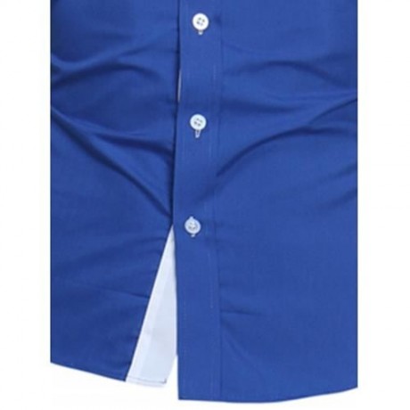 TURNDOWN COLLAR PANEL DESIGN FORMAL SHIRT (WHITE AND BLACK)