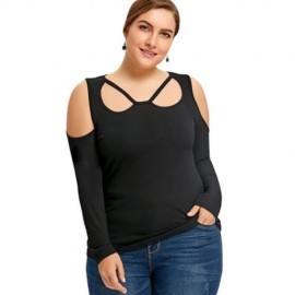 PLUS SIZE CUT OUT LONG SLEEVE TOP (BLACK)