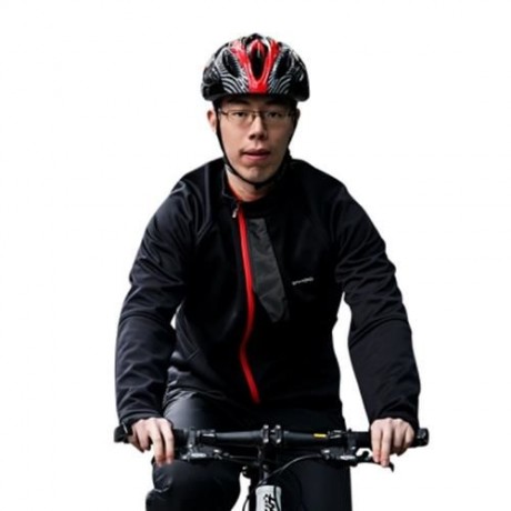 SAHOO CYCLING FULL ZIPPERED WIND-RESISTANT WARM JACKET (BLACK)